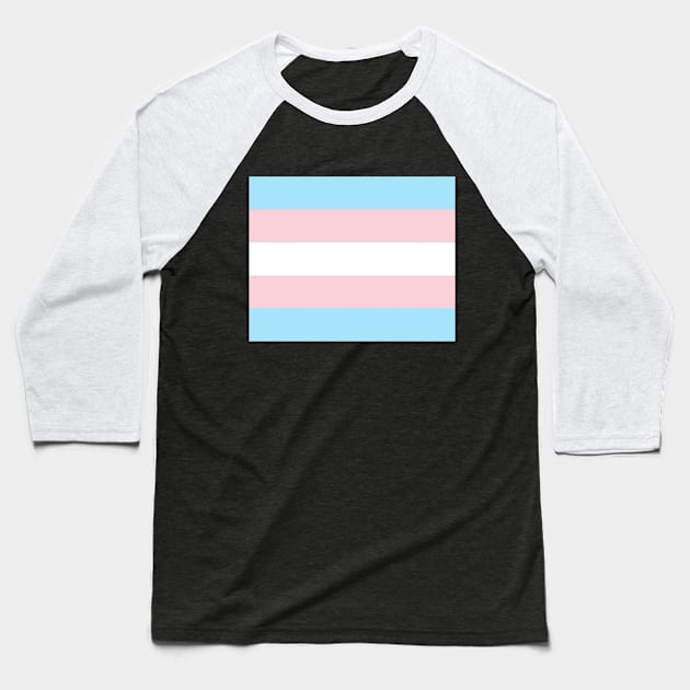 Lineless Trans Flag Baseball T-Shirt by WhiteRavenAltar